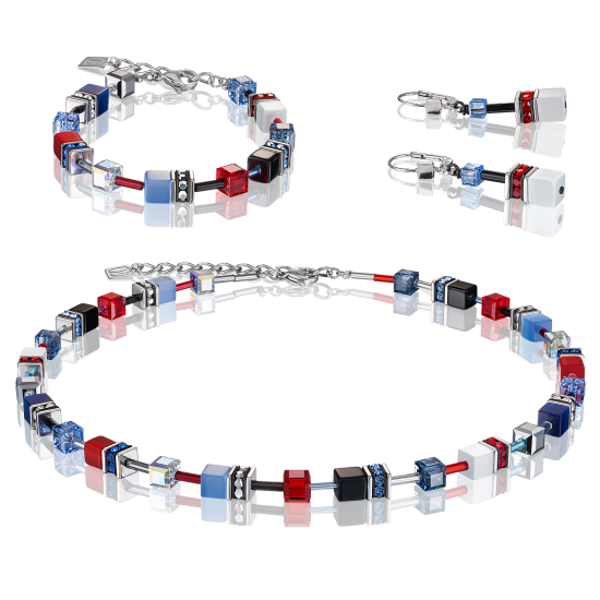 Coeur de Lion GeoCUBE® Necklace multicolour blue-red - Jewelry Sale