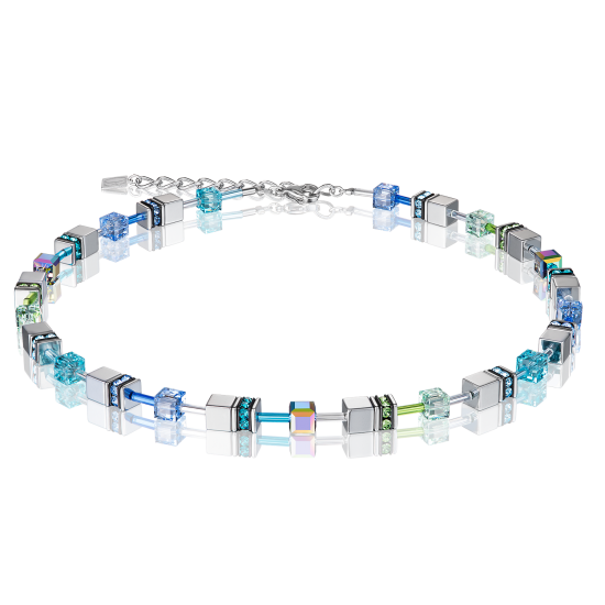 Coeur de Lion GeoCUBE® Necklace blue-green - Jewelry Sale