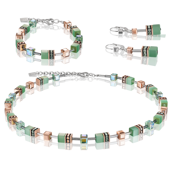 Coeur de Lion GeoCUBE® Necklace light green - Jewelry Sale