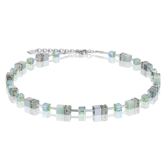 Coeur de Lion GeoCUBE® Necklace amazonite & haematite light green - Jewelry Sale
