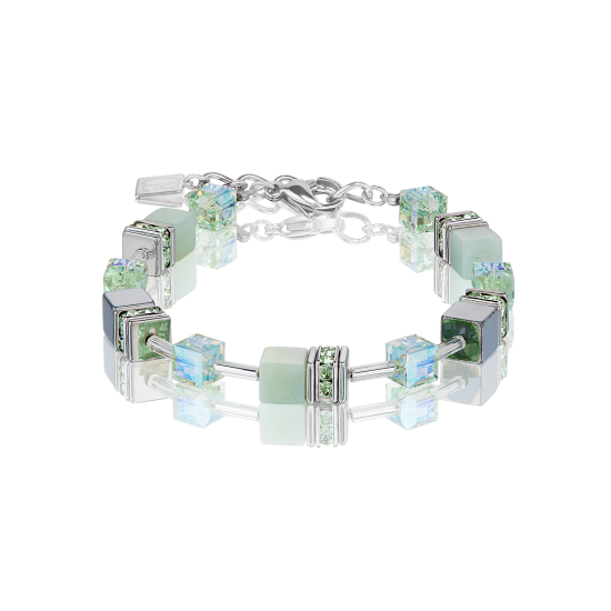 Coeur de Lion GeoCUBE® Bracelet amazonite & haematite light green - Jewelry Sale
