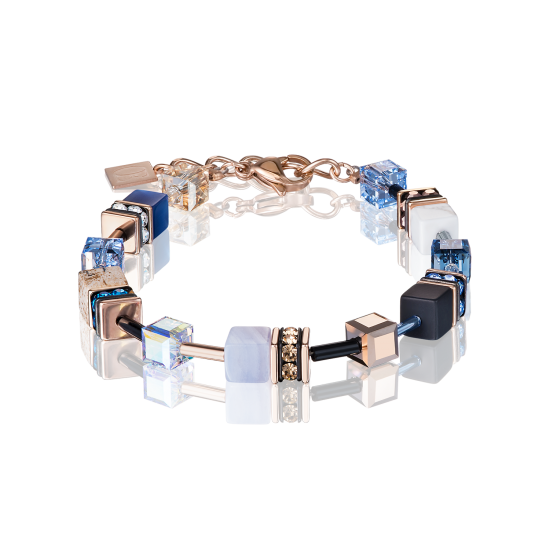 Coeur de Lion Bracelet GeoCUBE® Swarovski® Crystals & Gemstones blue-beige - Jewelry Sale