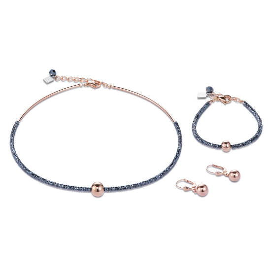 Coeur de Lion Earrings haematite & stainless steel rose gold - Jewelry Sale