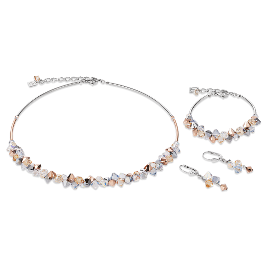Coeur de Lion Necklace Swarovski® Crystals & stainless steel rose gold-silver - Jewelry Sale
