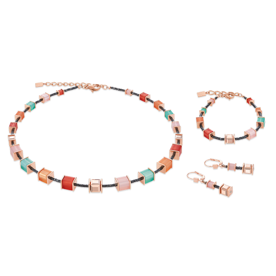 Coeur de Lion Bracelet GeoCUBE® Swarovski® Crystals & Polaris coral-mintgreen - Jewelry Sale