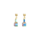 Coeur de Lion Earrings GeoCUBE® synthetique tiger's eye & Swarovski® Crystals multicolour rainbow-gold - Jewelry Sale