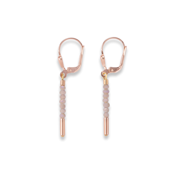 Coeur de Lion Earrings Waterfall stainless steel rose gold & glass nude - Jewelry Sale