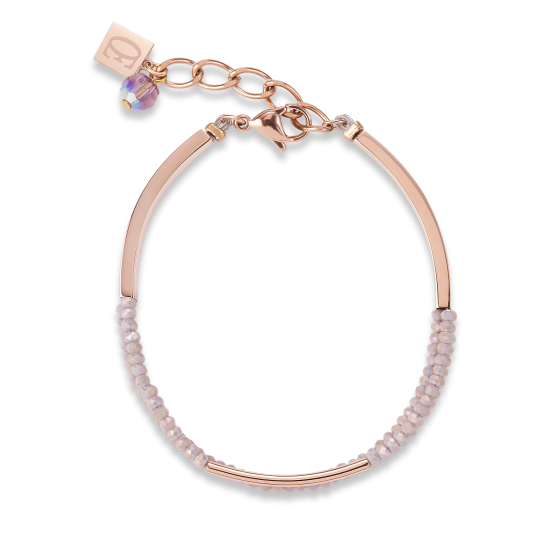 Coeur de Lion Bracelet Waterfall stainless steel rose gold & glass nude - Jewelry Sale