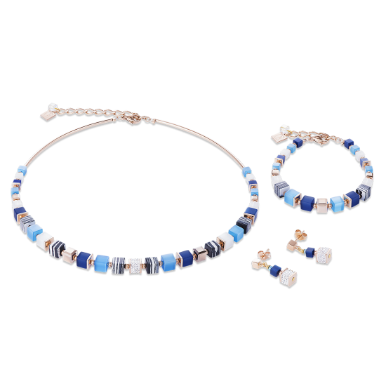 Coeur de Lion Bracelet GeoCUBE® Crystals pavé, synthetique malachite & Swarovski® Crystals blue-turquoise - Jewelry Sale