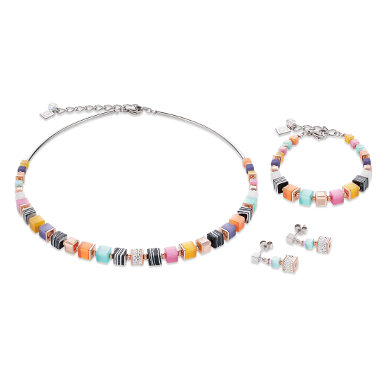 Coeur de Lion Bracelet GeoCUBE® Crystals pavé, synthetique malachite & Swarovski® Crystals multi Couture2 - Jewelry Sale