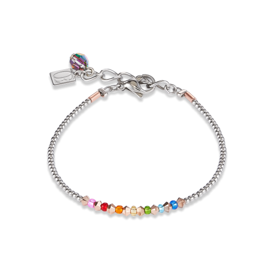 Coeur de Lion Bracelet Ring Crystals pavé multicolour small & stainless steel rose gold & silver - Jewelry Sale