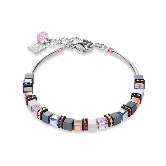 Coeur de Lion Bracelet GeoCUBE® small Haematite & Swarovski® Crystals light rose - Jewelry Sale
