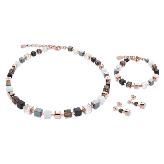 Coeur de Lion Bracelet GeoCUBE® Swarovski® Crystals, smoky quartz & hematite rose gold - Jewelry Sale